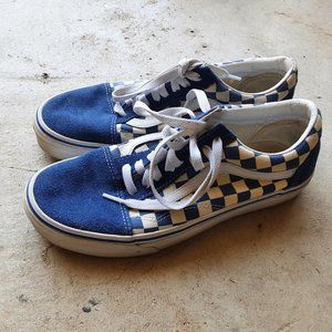 Vans Old Skool Blue Checkerboard Size 8 womens/Size 6.5 mens shoes